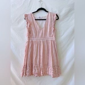 Gingham print mini dress